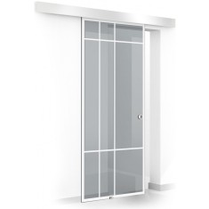 Usa glisanta Boss &reg; model Event alb, 60x215 cm, sticla gri 8 mm, culisanta in ambele directii