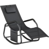 Sezlong balansoar de gradina SONGMICS, cu tetiera reglabila si buzunar lateral