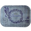 Farfurie metalica tip tava Pufo Purple lavender pentru servire desert, prajituri, aperitive, 40 x 29 cm