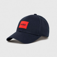 HUGO șapcă de baseball din bumbac culoarea bleumarin, cu imprimeu 50492745