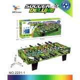 Masa de fotbal cu teren Flippy, 8 manere, cu Tablou Scor, din Metal, Lemn si ABS, 64.5x6x29 cm, cu Picioare Scurte, Design Multicolor, pentru copii/ad