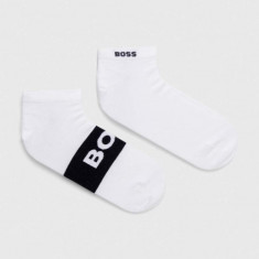 BOSS șosete 2-pack bărbați, culoarea alb 50467747