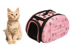 Geantă transport pentru animale, roz, mărimea L, 35x22x6.5 cm foto