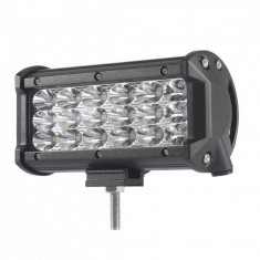 LED Bar Auto 54W, leduri pe 3 randuri, 12V-24V, 3780 Lumeni, 5"/12,7 cm, Spot Beam 12 Grade