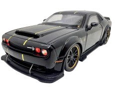 Macheta Dodge SRT Hellcat negru 1:32 &ndash; Replica metal cu lumini, usi si capota functionale