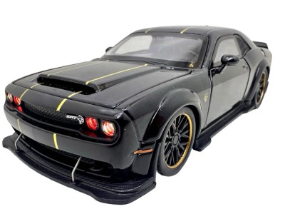 Macheta Dodge SRT Hellcat negru 1:32 &amp;ndash; Replica metal cu lumini, usi si capota functionale foto