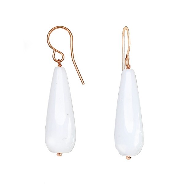 Cercei Timeless din agat alb fațetat