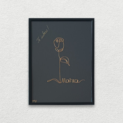 Te iubesc,Maria!, tablou personalizat din fir continuu de sarma placata cu aur, 18&amp;times;24 cm foto