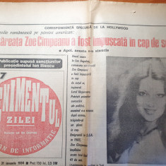 evenimentul zilei 31 ianuarie 1994- cantareata zoe campeanu a fost impuscata