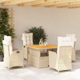 VidaXL Set mobilier de grădină cu perne, 5 piese, bej, poliratan