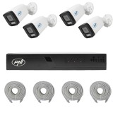 Kit supraveghere video PNI House IP710J cu 4 camere IP515J 5MP si cabluri
