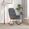 Scaun Balansoar Gossi Gri Inchis Catifea, 70x79x105 cm, 110 kg, Living Relaxare