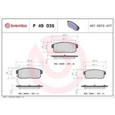 Placute frana Mazda Rx-8 (Se Fe) 10.03-07.12, Spate, BREMBO foto