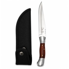 Cuțit Briceag Pliabil cu M&acirc;ner din Lemn și Teacă Textilă DEPOX&reg;, 28.5 cm, maro