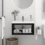 Cadru chiuveta de baie pentru perete, negru, 59x38x31 cm, fier GartenMobel Dekor, vidaXL