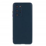 Husa protectie compatibila cu Huawei P40 Pro Liquid Silicone Case Albastru inchis, Flippy