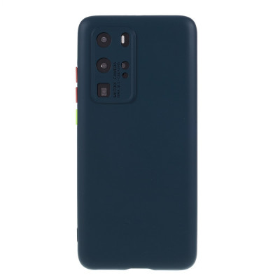 Husa protectie compatibila cu Huawei P40 Pro Liquid Silicone Case Albastru inchis foto