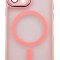 Husa tip MagSafe, Camera Protection Matte Silicon pentru iPhone 14 Pro Max Roz