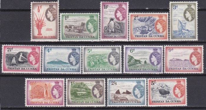 DB1 Tristan da Cunha 1954 Uzuale Ocupatii Fauna 14 v. MNH