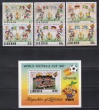 Liberia 1981 - Cupa Mondială de fotbal - Spania 1982, Serie + Coliță, MNH
