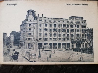 Carte postala Bucuresti, Hotel Athenee Palace,cca 1905, necirculata,stare buna foto