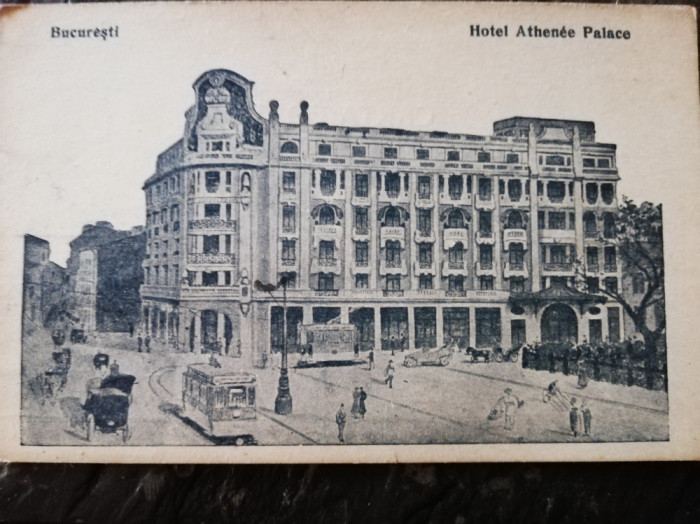 Carte postala Bucuresti, Hotel Athenee Palace,cca 1905, necirculata,stare buna
