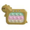 Jucarie Interactiva Pop It Whack A Mole, Cyrax, Tip Consola, Anti-Stres, 4 Moduri de Joc, din ABS si Silicon, +3 Ani, Model Dinozaur, Galben