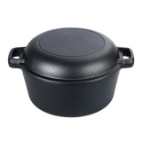 Cumpara ieftin Oala de fonta cu capac, 2 in 1, 5 L, 26 cm, Perfect Home