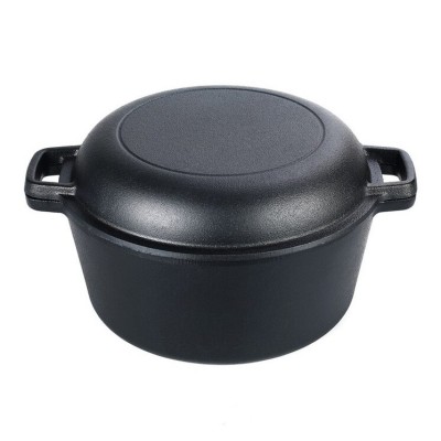 Oala de fonta cu capac, 2 in 1, 5 L, 26 cm, Perfect Home foto