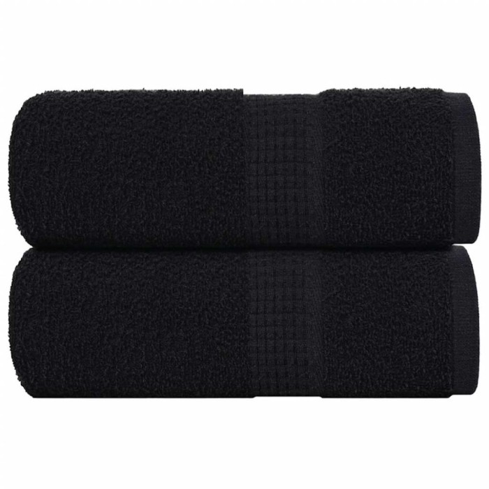 Prosoape pentru oaspeti 2 buc Negru 360 g/m&sup2; 100% bumbac