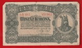 (1) BANCNOTA UNGARIA - 500 KORONA / 500 COROANE 1923 (1 IULIE), SCRIS SI IN ROMANA - MAI RARA