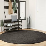 vidaXL Covor ISTAN, cu fire &icirc;nalte, aspect lucios, antracit, &Oslash; 200 cm