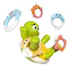Jucarie de baie Broscuta Hop cu 5 inele si functie pulverizare