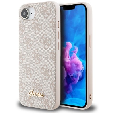 Husa originala Guess iPhone 16e Hardcase 4G Script Logo, roz, GUHMPSE4HG4SHP foto