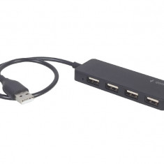 HUB Extern USB, conectare prin USB, cablu 0, 30 m, USB 2.0 x 4 negru, UHB-U2P4-06