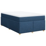 Cumpara ieftin Pat box spring cu saltea, albastru, 120x200 cm, textil