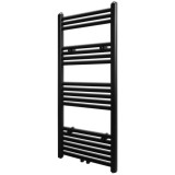 Radiator port-prosop &icirc;ncălzire centrală baie drept negru 500 x 1160 mm, vidaXL