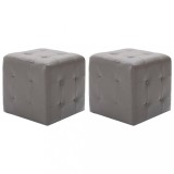 Noptiere, 2 buc., gri, 30x30x30 cm, piele ecologica GartenMobel Dekor, vidaXL