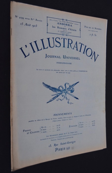 Revista Franta 1923 / 25 August L&#039;Illustration NR. 4199