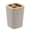 Suport Periuțe Plastic / Bambus Comp &ndash; Bej