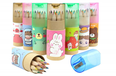 Set de 8 creioane de colorat x 12 culori pentru copii CIOUYAOS - RESIGILAT foto