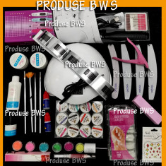 +CADOU-Kit RINGELO unghii false-Set manichiura LED,gel uv-15 GELURI,COLORATE