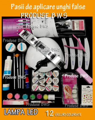 +CADOU-Kit RINGELO unghii false-Set manichiura LED,gel uv-15 GELURI,COLORATE foto