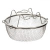 Coș Prăjit Cartofi Metalic Argintiu 20x9cm - Ușor de Scurgere, Compatibil Mașina de Spălat Vase, Ideal Legume și Fripturi