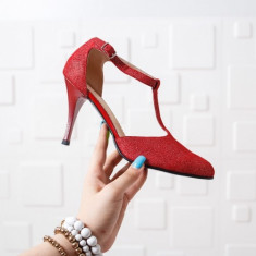 Sandale Piele Rafoli rosii elegante foto