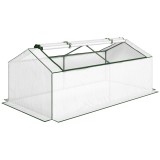 Outsunny Seră cu folie PE cu fereastră, seră din folie rezistentă la iarnă, seră 180 x 90 x 70cm Alb | Aosom Romania