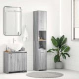 Dulap de baie, sonoma gri, 30x30x183,5 cm, lemn prelucrat