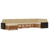 vidaXL Set de canapele de exterior cu pernă 7 pcs Natural și Bej 3383636