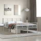 VidaXL Cadru de pat metalic cu tăblie, alb, 160x200 cm 372249