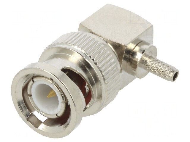 Mufă BNC tată unghi 50&Omega; crimpat RG174U RG188A RG316U